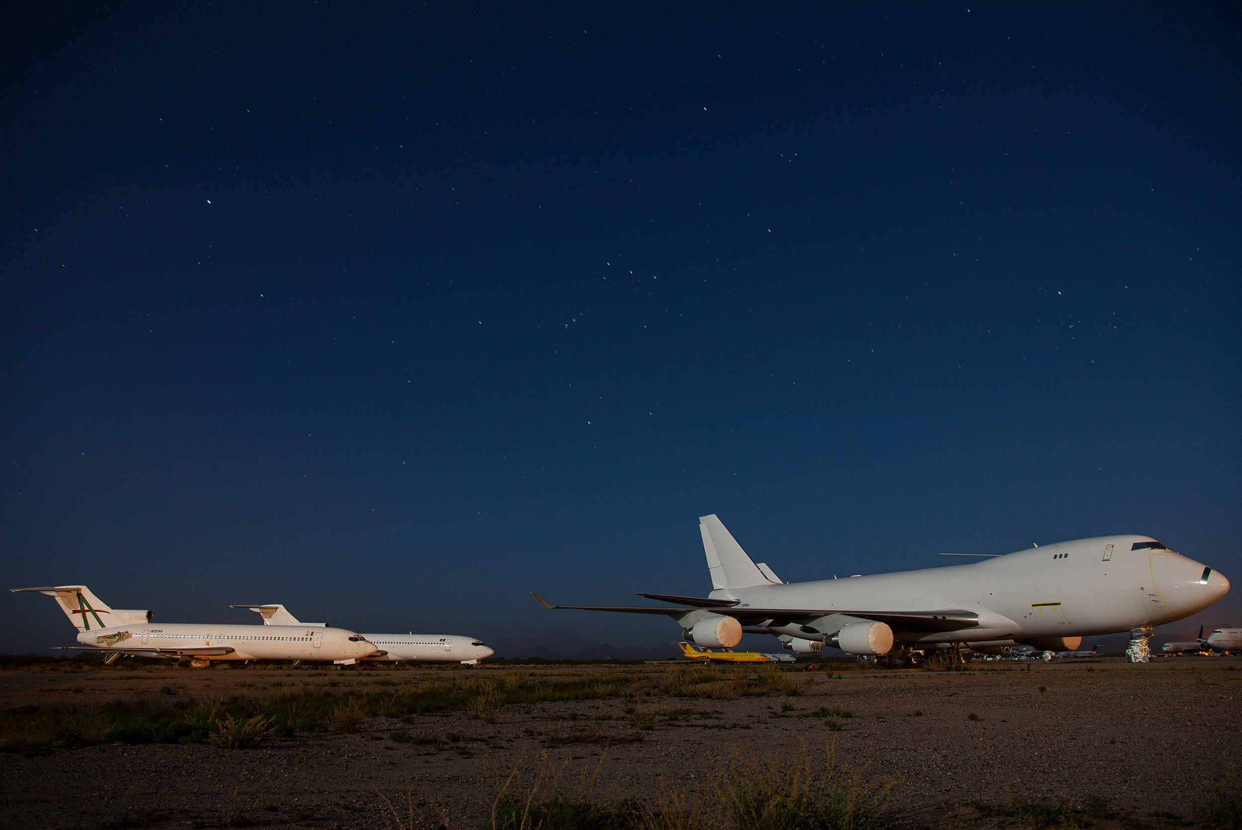Airplanes at night - Steve Craft Photography - Phoenix Arizona Aviation Photographer