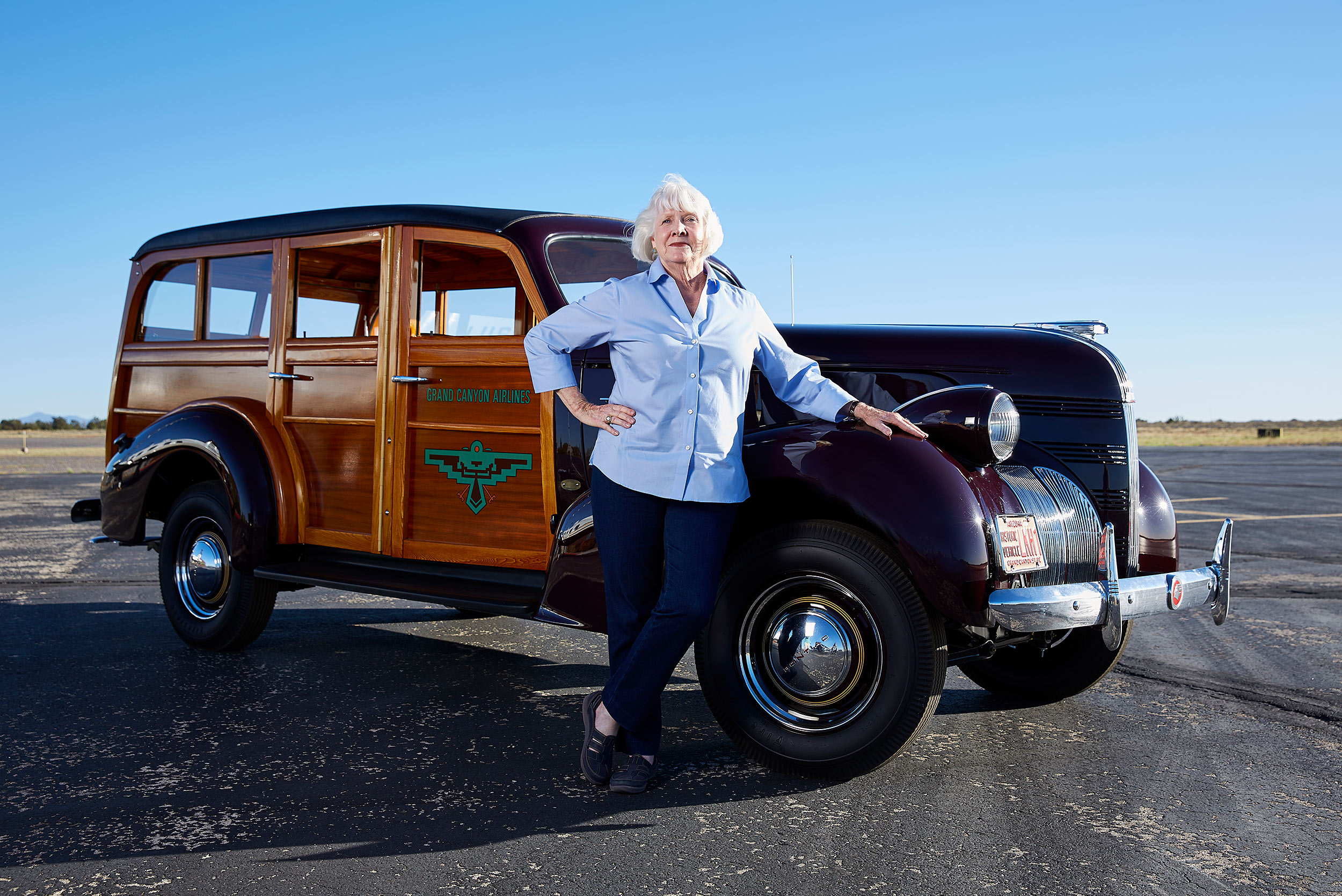 Liz Seibold and 1939 Pontiac Woodie - Steve Craft Photography, Phoenix, Arizona based Commercial, Corporate & Advertising Photographer